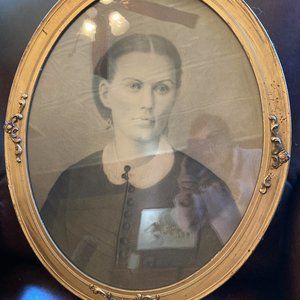 Victorian Era Graphite Drawing of a Young Woman